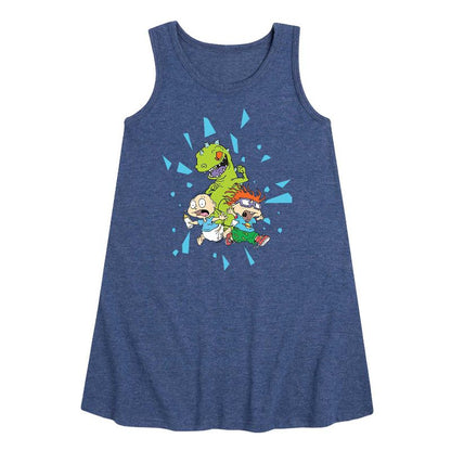 Girls' - Rugrats - Run Graphic Sleeveless Aline Dress