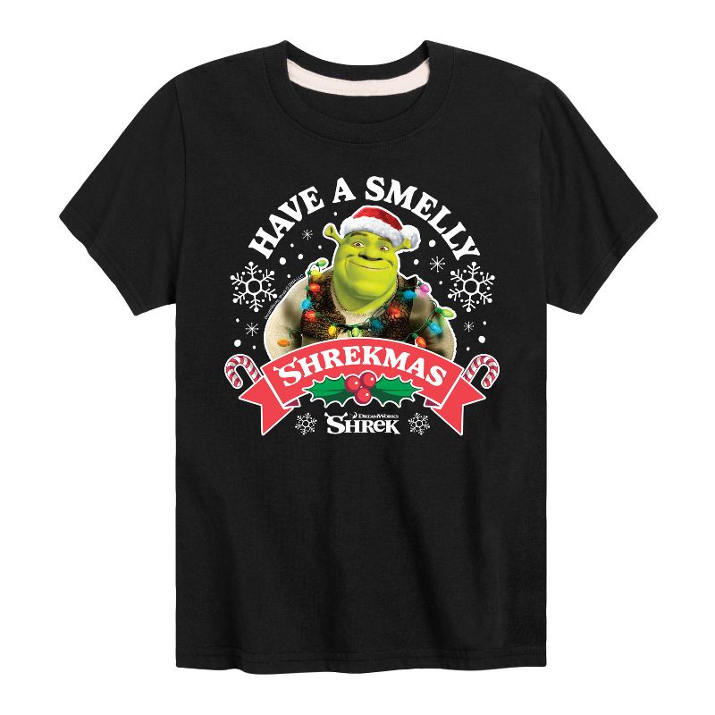 Boys' - Shrek - Have a Smelly Shrekmas Short Sleeve Graphic T-Shirt