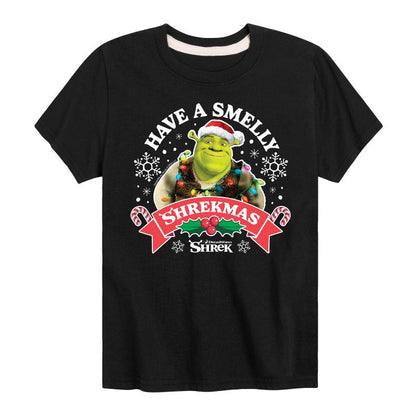 Boys' - Shrek - Have a Smelly Shrekmas Short Sleeve Graphic T-Shirt