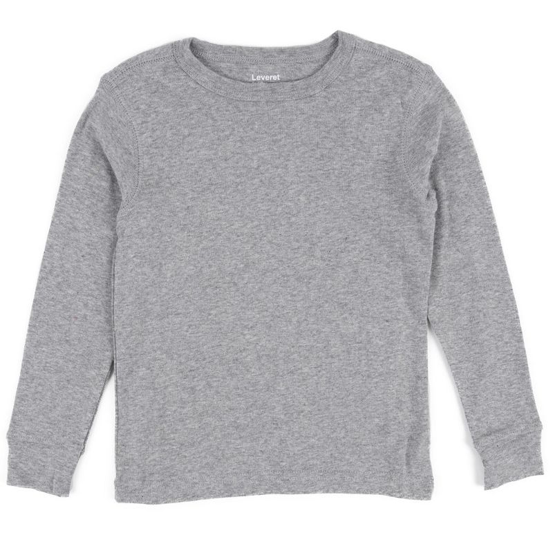 Leveret Kids Long Sleeve Solid Neutral Color T-Shirt