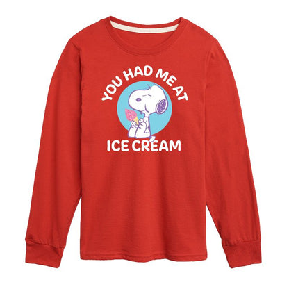 تي شيرت جرافيكي بأكمام طويلة للأولاد من Peanuts - You Had Me At Ice Cream