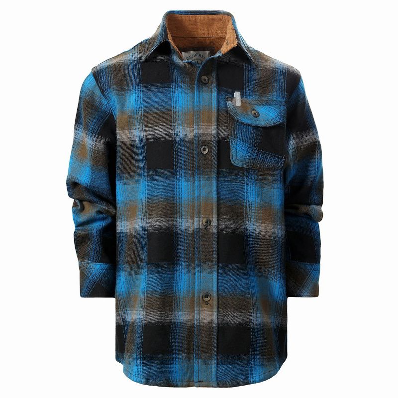 Gioberti Boy's Single Pocket Flannel Shirt with Corduroy Contrast (Part 2)