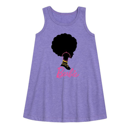 Girls' - Barbie - Afro and Hoops Graphic Sleeveless Aline Dress