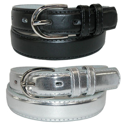 CTM Kid's Basic Leather Dress Belt (Pack of 2 Colors)