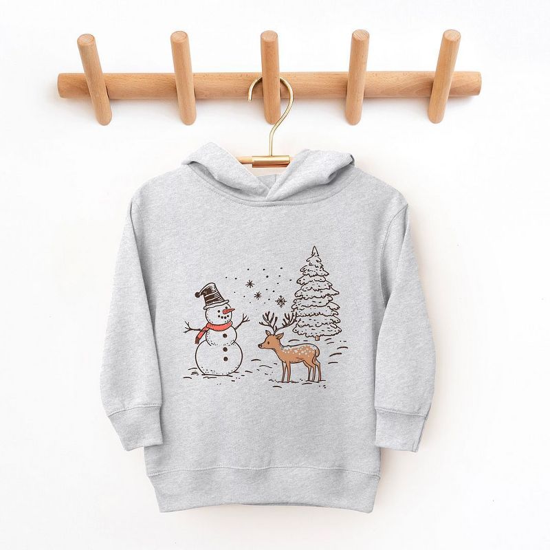 The Juniper Shop Deer Snowman Scene Toddler Graphic Hoodie
