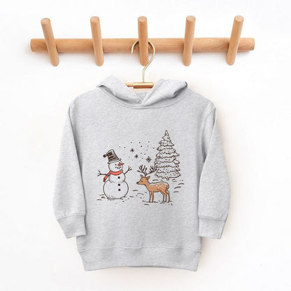 The Juniper Shop Deer Snowman Scene Toddler Graphic Hoodie