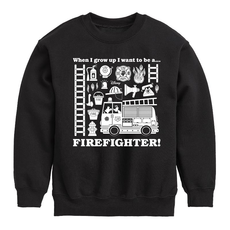 Boys' - Disney - Firefighter Graphic Long Sleeve Fleece Sweatshirt