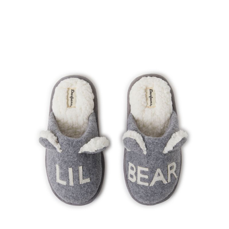 Dearfoams Kid's Casey Lil Bear Family Scuff Slipper