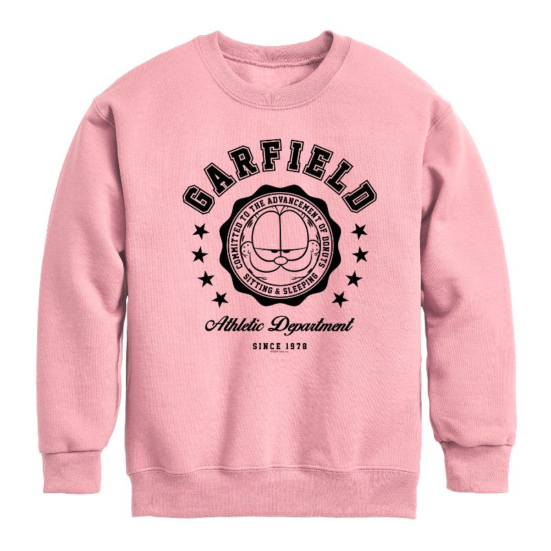 Boys' - Garfield - Varsity Seal Graphic Long Sleeve Fleece Sweatshirt