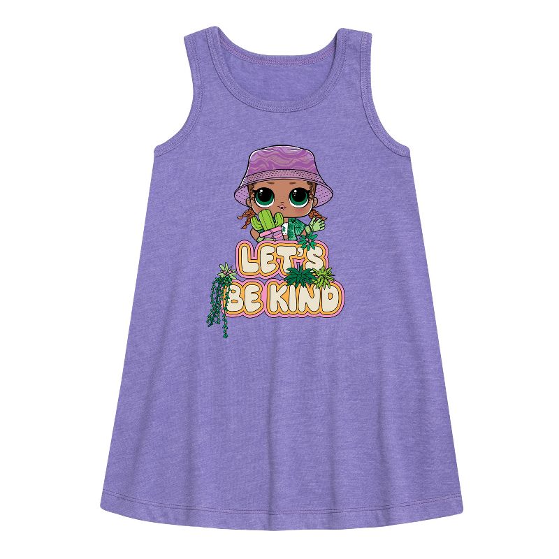 فستان بناتي - مفاجأة LOL! - Let's Be Kind Plants Graphic بدون أكمام بتصميم Aline