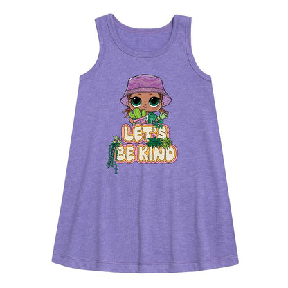 فستان بناتي - مفاجأة LOL! - Let's Be Kind Plants Graphic بدون أكمام بتصميم Aline
