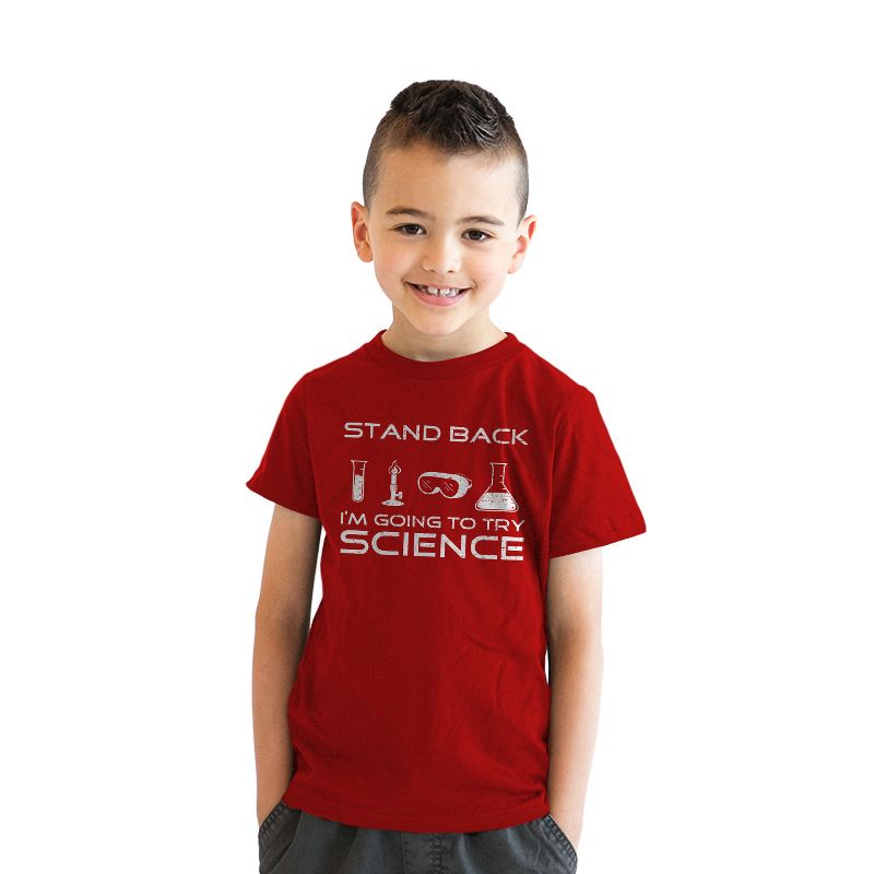 Youth Stand Back Science Funny Shirts Cool Humorous Nerdy T shirts for Geeks - Crazy Dog Youth T Shirt