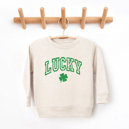 The Juniper Shop Lucky Clover Distressed Toddler Graphic Sweatshirt