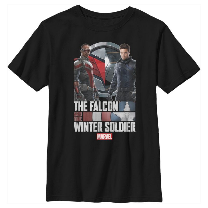 تي شيرت Marvel للأولاد بشعار الحركة The Falcon and the Winter Soldier