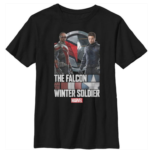 تي شيرت Marvel للأولاد بشعار الحركة The Falcon and the Winter Soldier