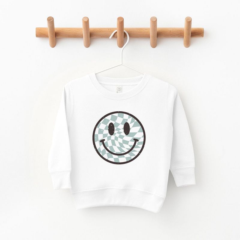 The Juniper Shop Checker Board Smiley Face Toddler Graphic Sweatshirt