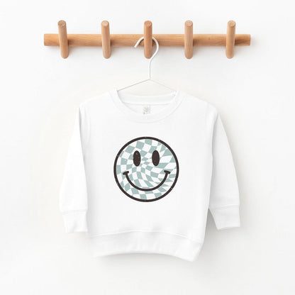 The Juniper Shop Checker Board Smiley Face Toddler Graphic Sweatshirt