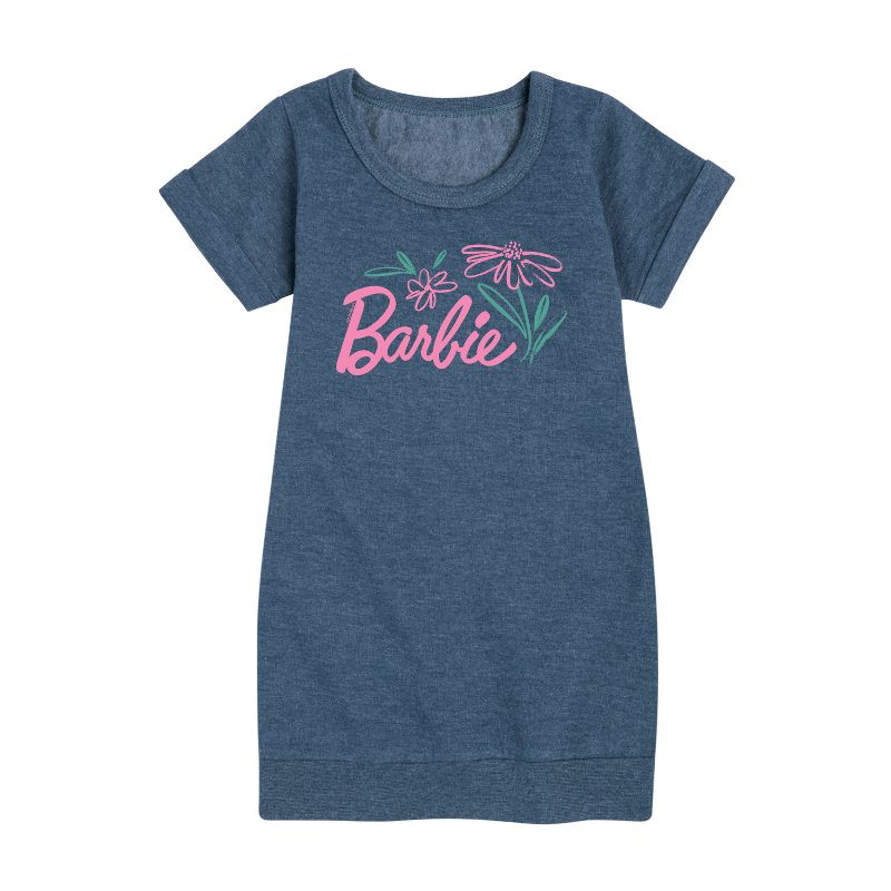 Girls' - Barbie - Easter Graphic Short Sleeve Fleece Dress