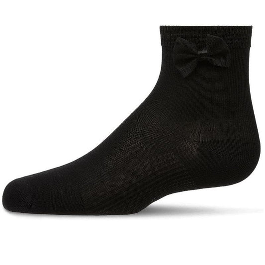 Memoi Girls Bow-Trimmed Mercerized Cotton Rich Ankle Sock