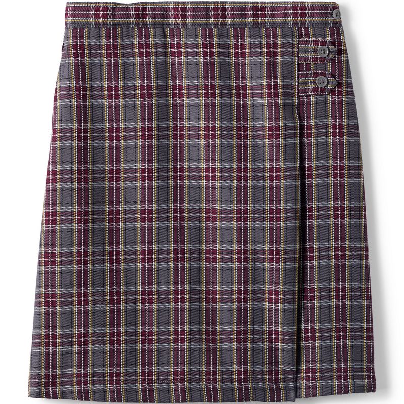Lands' End School Uniform Kids Plaid A-line Skirt Below the Knee