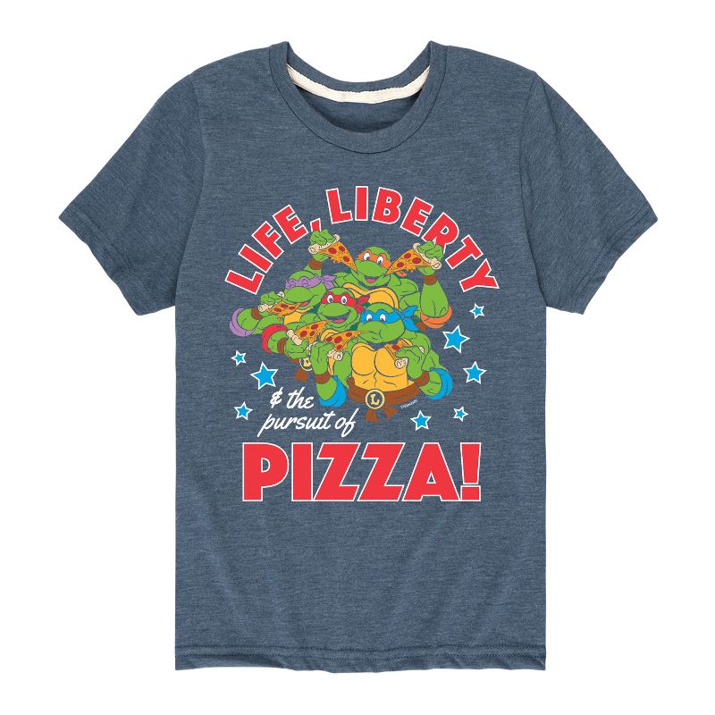 تي شيرت جرافيكي بأكمام قصيرة للأولاد من Teenage Mutant Ninja Turtles - Life Liberty Pursuit Of Pizza