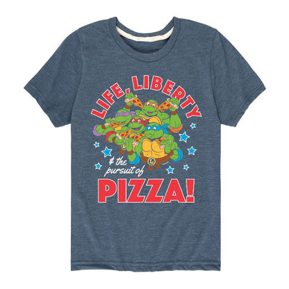 تي شيرت جرافيكي بأكمام قصيرة للأولاد من Teenage Mutant Ninja Turtles - Life Liberty Pursuit Of Pizza