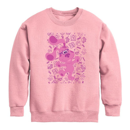 Boys' - Blue's Clues & You! - Magenta Excited Graphic Long Sleeve Fleece Sweatshirt