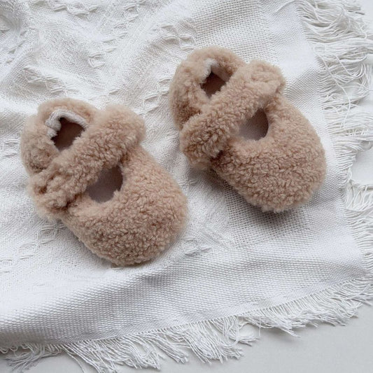 MyKids-USA Infant Baby Solid Color Plush Warm Shoes In Winter