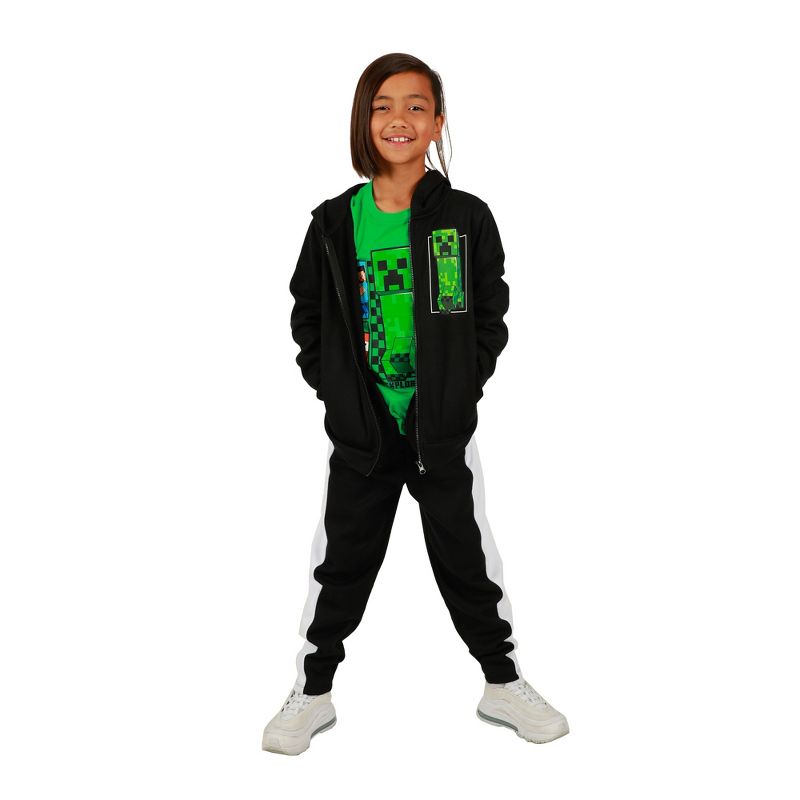 Youth Boys Minecraft 3 pc Hoodie Jogger T-shirt combo