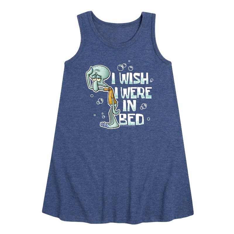 Girls' - SpongeBob SquarePants - Squidward Bed Graphic Sleeveless Aline Dress