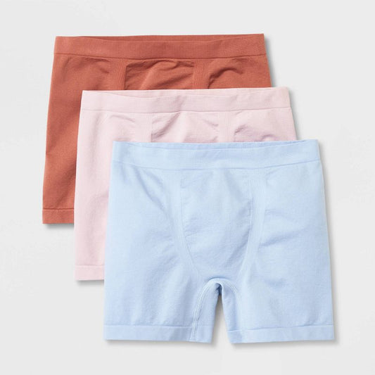 Kids' 3pk Seamless Boxer Shorts - art class™ Blue/Pink/Blush Pink