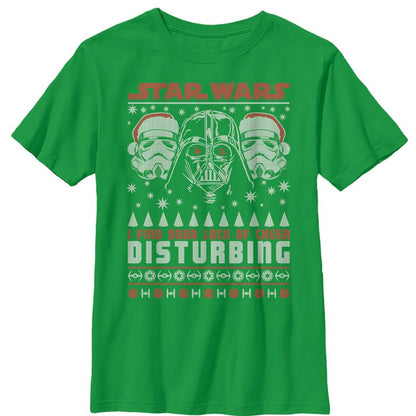 Boy's Star Wars Ugly Christmas Lack Of Cheer Disturbing T-Shirt