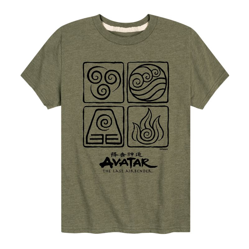 Boys' - Avatar: The Last Airbender - Four Elements Short Sleeve Graphic T-Shirt