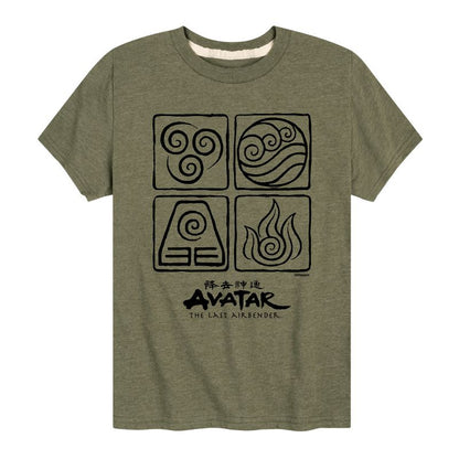 Boys' - Avatar: The Last Airbender - Four Elements Short Sleeve Graphic T-Shirt