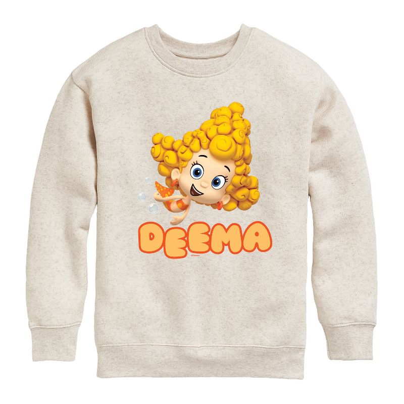 Boys' - Bubble Guppies - Deema Graphic Long Sleeve Fleece Sweatshirt