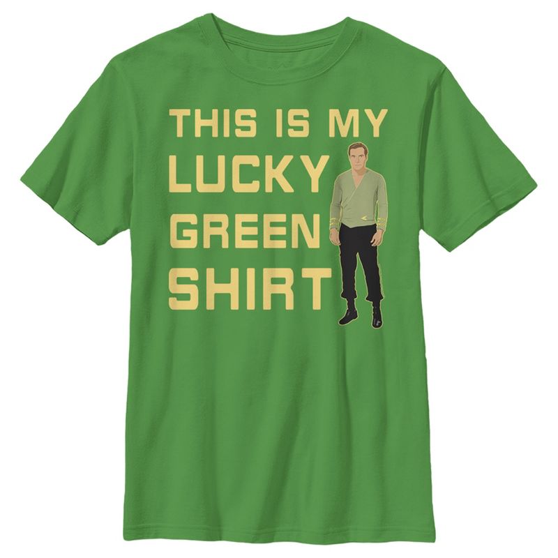 Boy's Star Trek St. Patrick's Day Kirk This is my Lucky Green Shirt T-Shirt