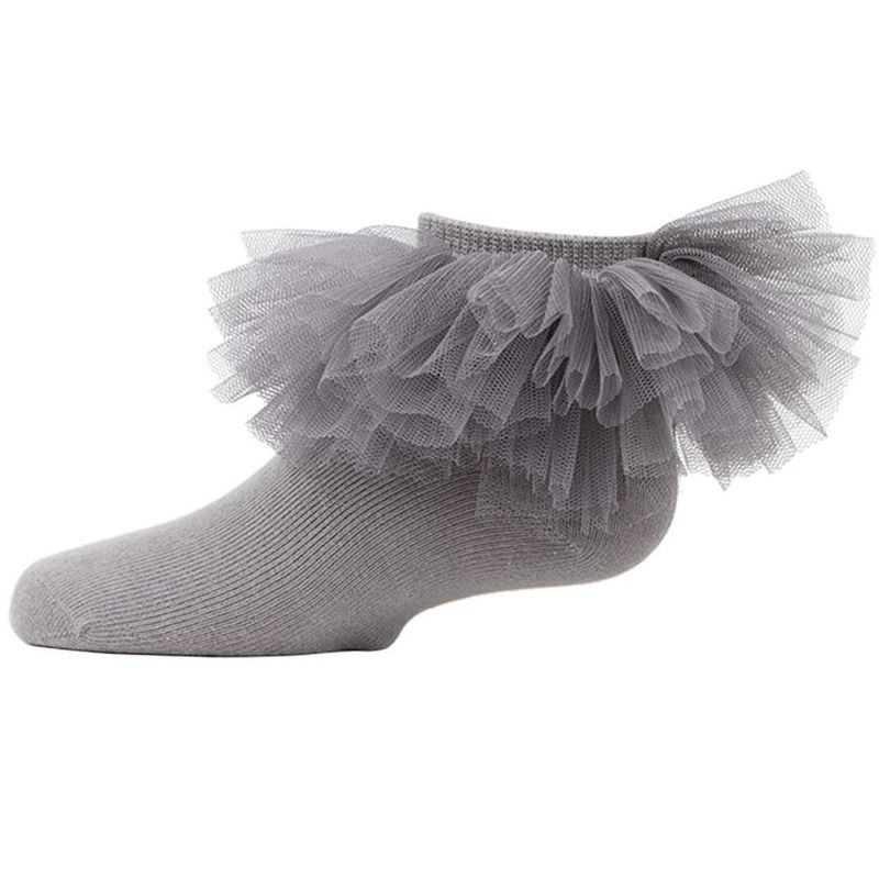 Memoi Girls' Oversized Tutu Ballerina Anklet Socks