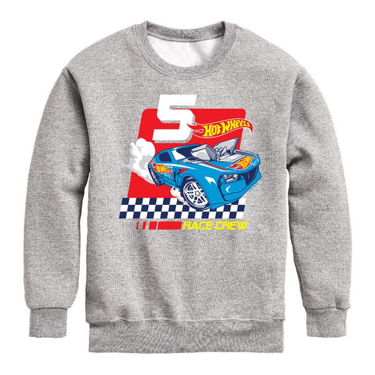 Boys' - Hot Wheels - Race Crew 5 Yrs Graphic Long Sleeve Fleece Sweatshirt