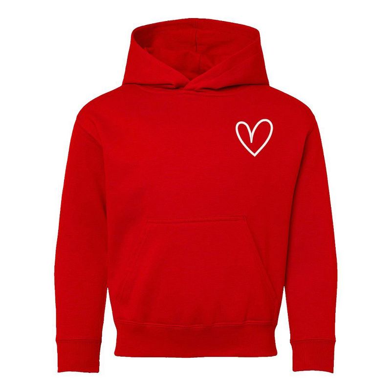 The Juniper Shop Embroidered Hand Drawn Heart Youth Graphic Hoodie