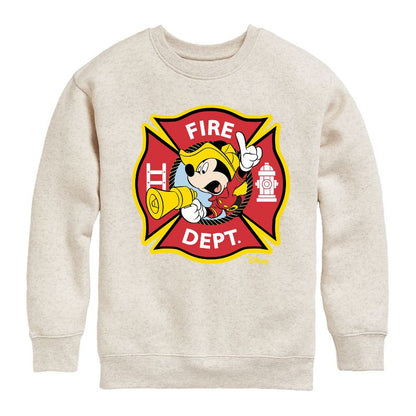 Boys' - Disney - Firefighter Mickey Graphic Long Sleeve Fleece Sweatshirt