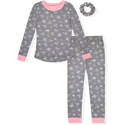 Sleep On It Girls 2-Piece Super Soft Jersey Long Sleeve Snug-Fit Pajama Set - Toddler Pajamas to Girls Pajama Sets