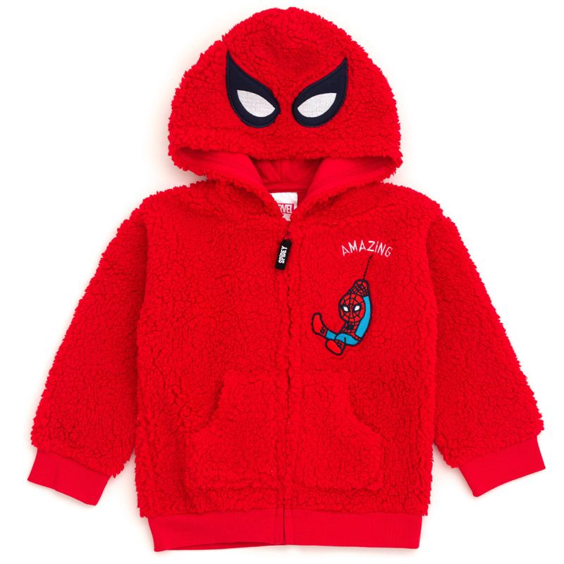 Marvel Avengers Spider-Man Cozy Faux Sherling Cosplay Hoodie Toddler