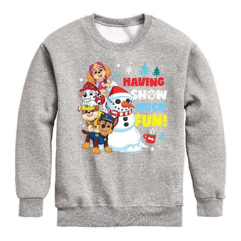Boys' - Paw Patrol - Having Snow Much Fun Graphic Long Sleeve Fleece Sweatshirt