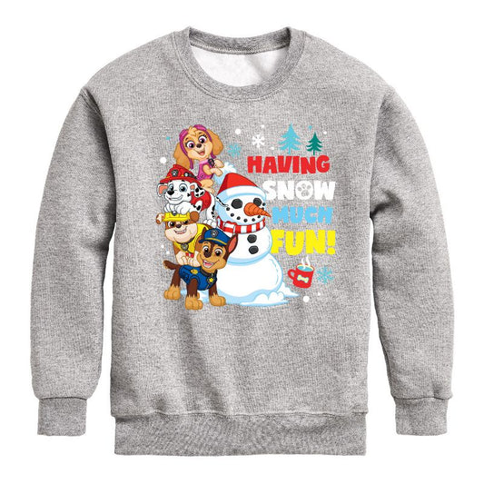 Boys' - Paw Patrol - Having Snow Much Fun Graphic Long Sleeve Fleece Sweatshirt