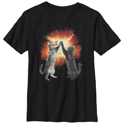 Boy's Lost Gods Cat High Five Explosion T-Shirt