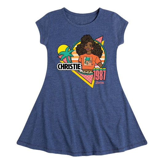 Girls' - Barbie - Christie Retro 1987 Fit & Flair Cap Sleeve Dress