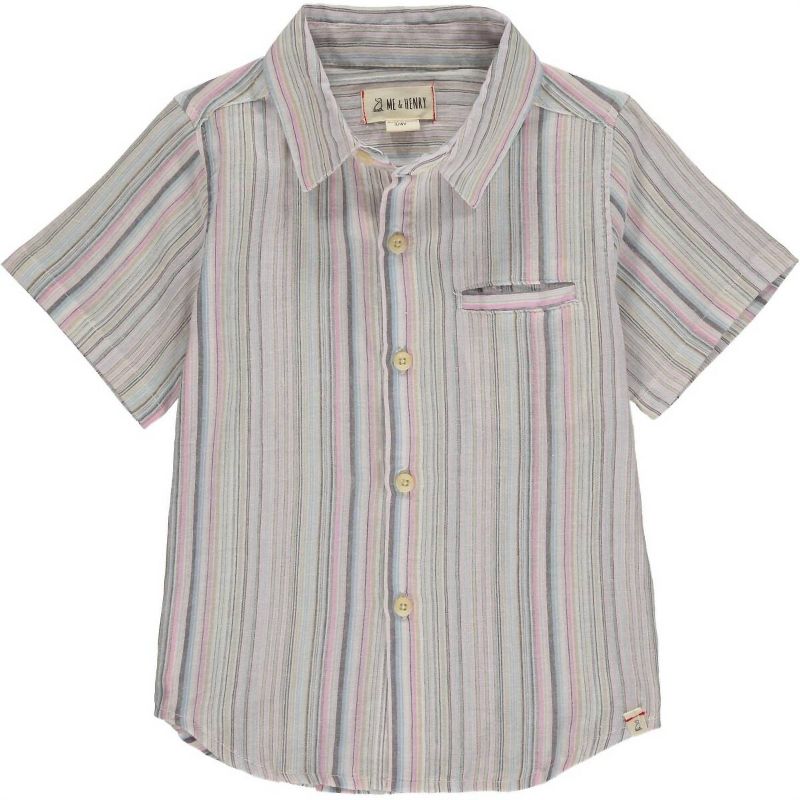 Boy's Multi Stripe Short Sleeved Shirt - ME & HENRY