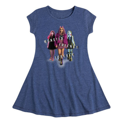 Girls' - Mattel - Frankie, Draculaura, & Clawdeen M.F.F Fit & Flair Cap Sleeve Dress