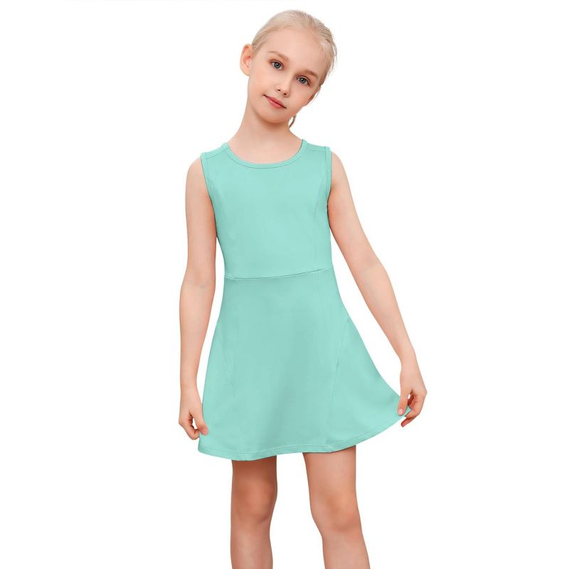 Girls Tennis Golf Dress Outfit Sleeveless Tank Top and Skorts Sets Sport Skirt with Shorts