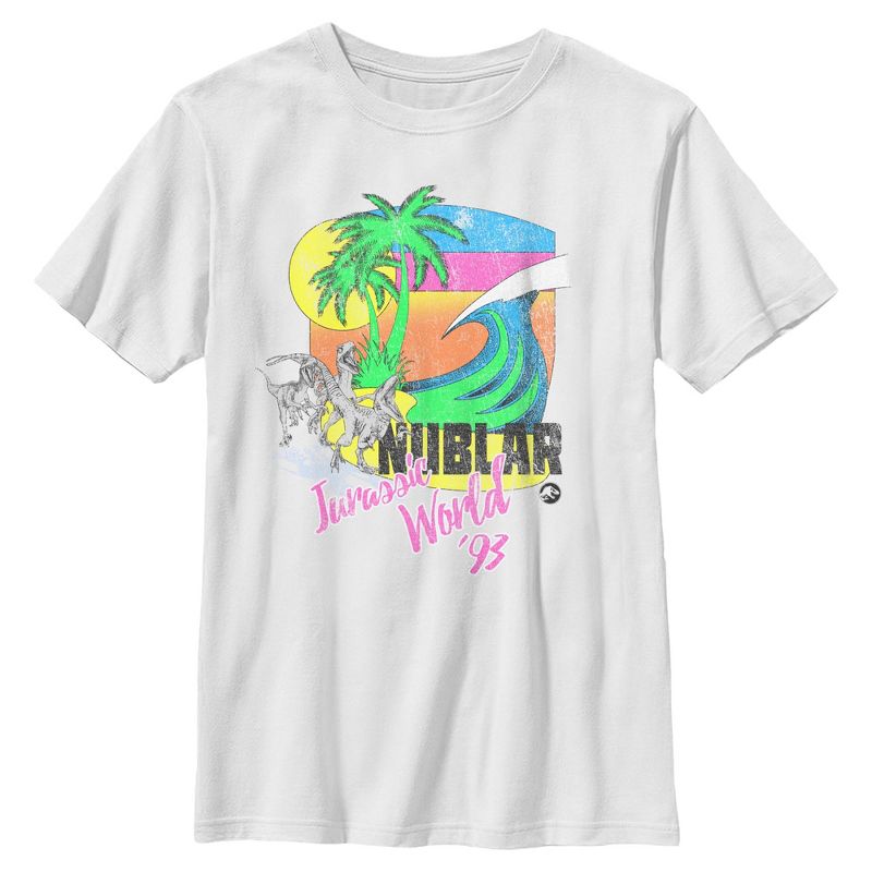 Boys Jurassic World Retro 93 Surf Nublar T Shirt